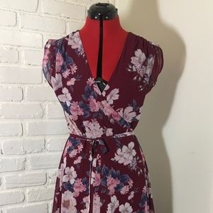 Flowered Long Party Dress